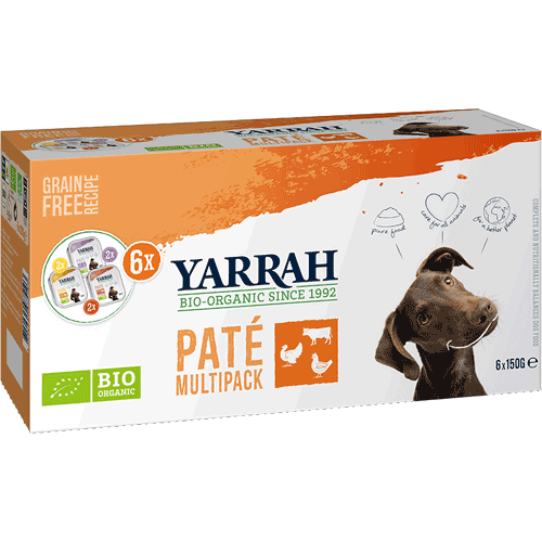 Bio Multi-Pack für Hunde verschiedene Sorten Pate Hund Nassfutter Yarrah